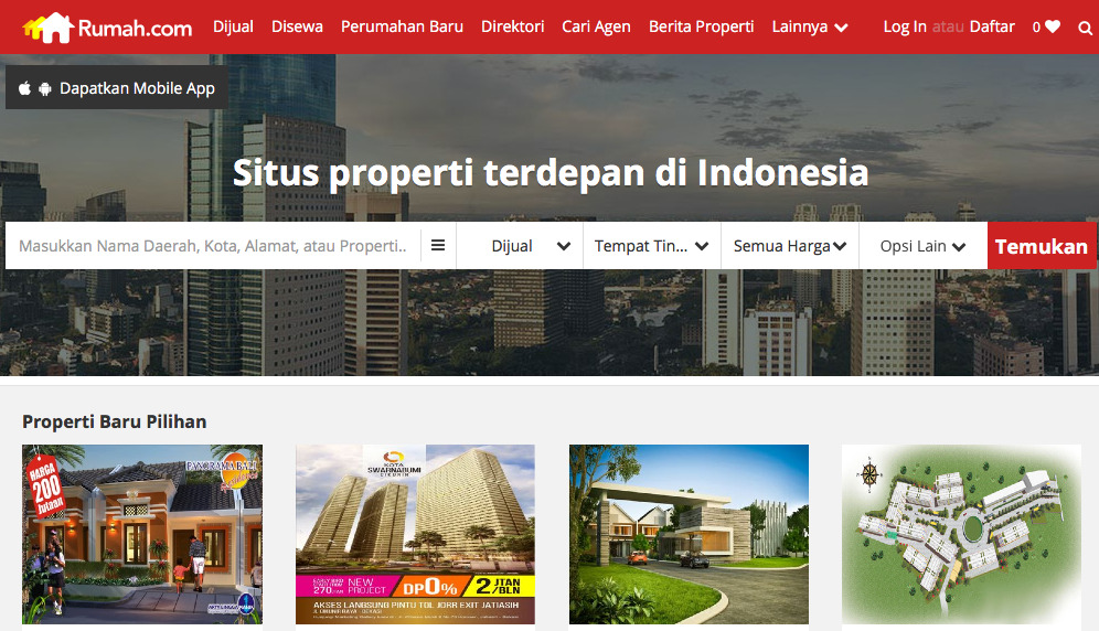 Rumah Apartemen Ruko Tanah Properti Komersial Dijual Disewa di Indonesia