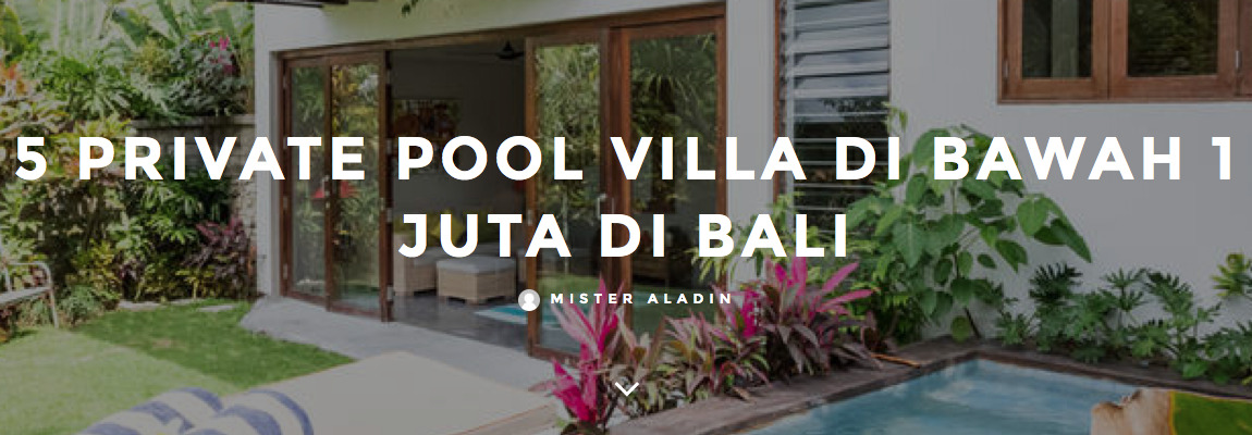 5 Private Pool Villa di Bawah 1 Juta di Bali
