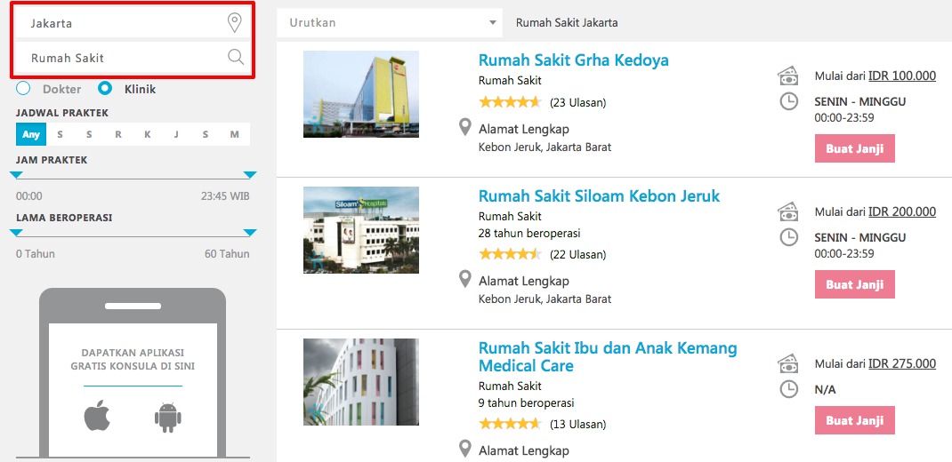 Daftar Rumah Sakit di Jakarta dan Sekitarnya