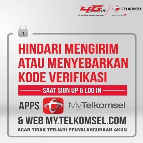 Jangan Mengirim Kode Verifikasi Apps MyTelkomsel