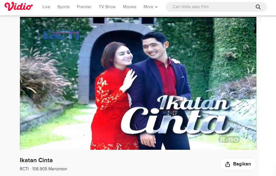 Live Streaming Ikatan Cinta RCTI TV Online Indonesia di Vidio